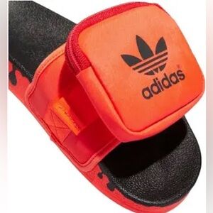 New adidas Originals Womens Pouchylette Slides Sandals Orange Size 11 Drip $80